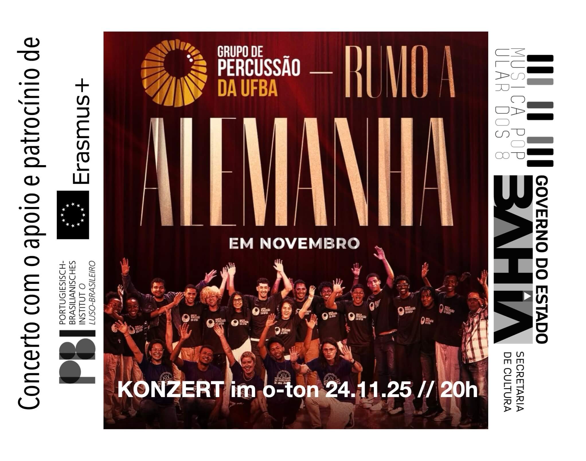 KONZERT // 25.11.2025 // 20:00h // Grupo de Percussão UFBA // Brasilianischer Percussions-Abend