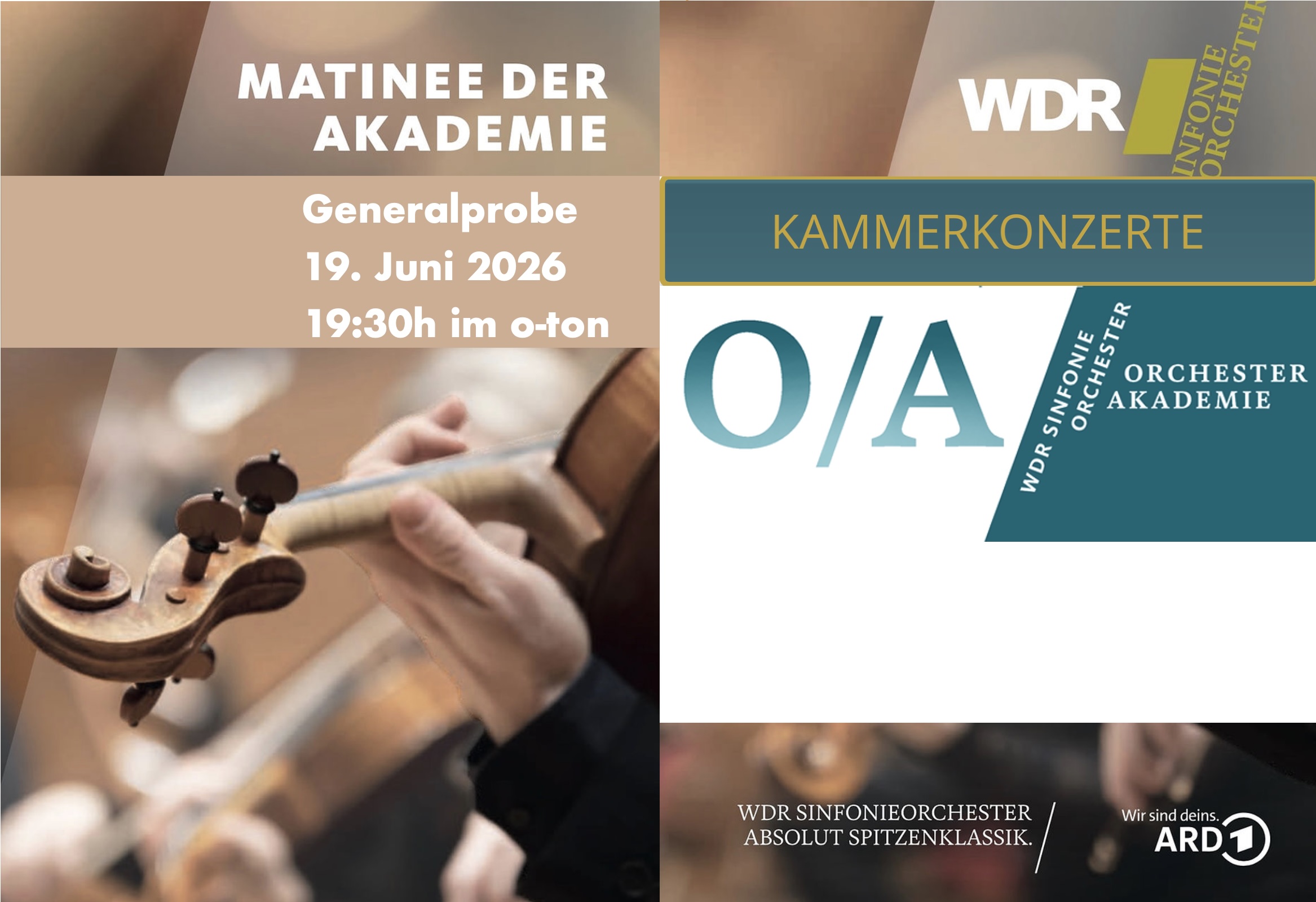 KAMMERKONZERT // 19.6.26 // 19:30h // WDR Sinfonieorchester Akademie GENERALPROBE
