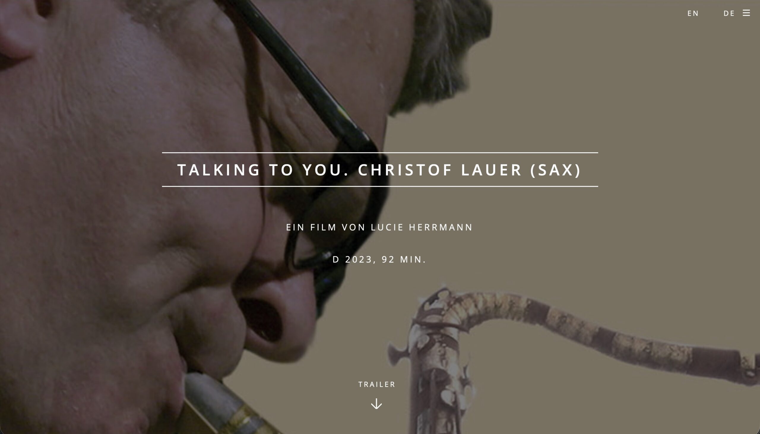 KINO+LIVE-KONZERT // Samstag 18.7.26 // 18h // TALKING TO YOU // CHRISTOF LAUER (SAX) SEE THE SOUND